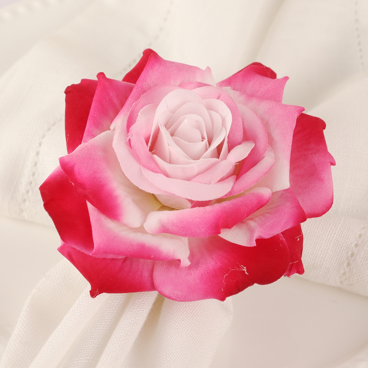 Hot Pink  Floral Napkin Rings - Set of 4