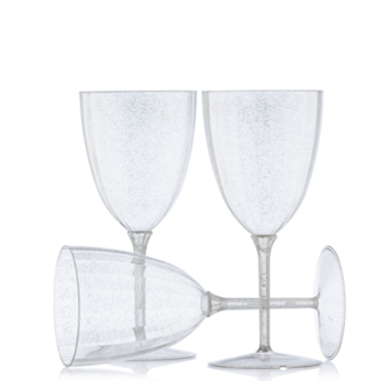 Posh Setting 7oz, White Plastic Wine Glasses Hard Plastic Disposable  Stemware, Drinking Cups with stem for Toasting, Weddings parties Plastic  Wine