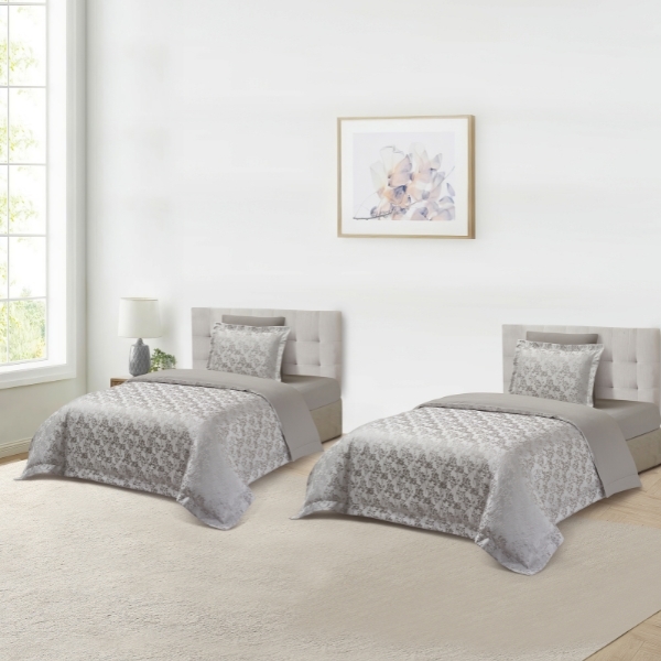 Roosevelt Luxury 8PC  Bedding Set in Grey -250 Thread Count