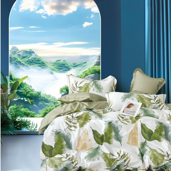 French Leaves 8PC 100% Cotton Bedding Set