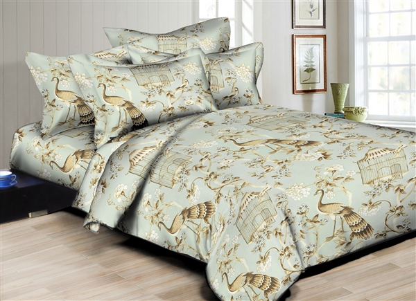 Better Bed Collection:  Peacock Fantasy 8PC Bedding Sets - 300 Thread Count