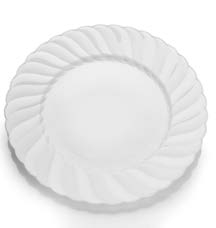 9" Elegant Plastic Plates Clear/White/Ivory 18 Count