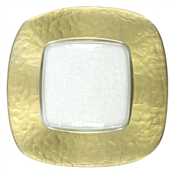 Glass Gold Square Plate Charger