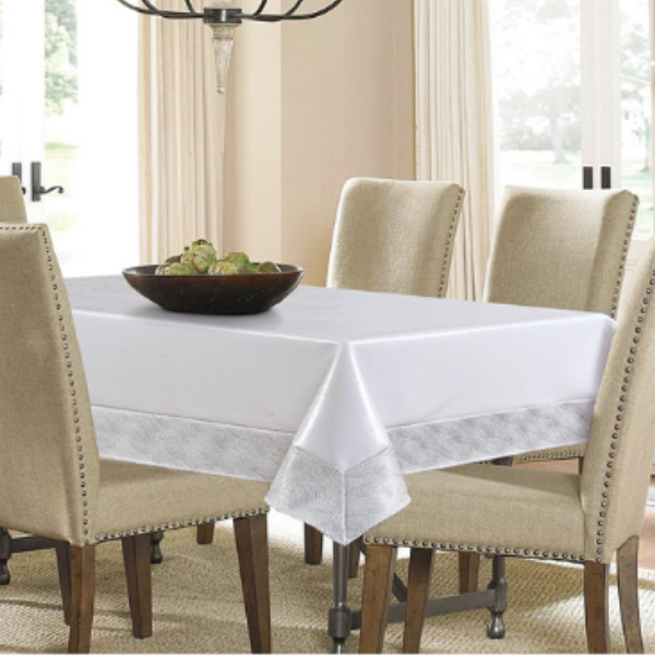 Holiday Table Cover Alligator Faux Leather in Beige 54 Inch X 104 Inch  Seats for 8 People Water and Stain Resistant : : Home