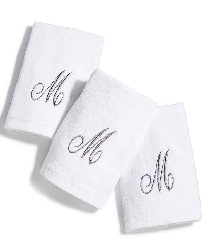 Kaufman - Personalized Hotel Quality Towels Embroidered (2 Bath Towel, 2 Hand Towel, & 2 Fingertip) White Towel 6 PC Set with Monogrammed Letter