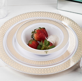 Elegant Disposable Plastic Plates Bowls For Weddings Events